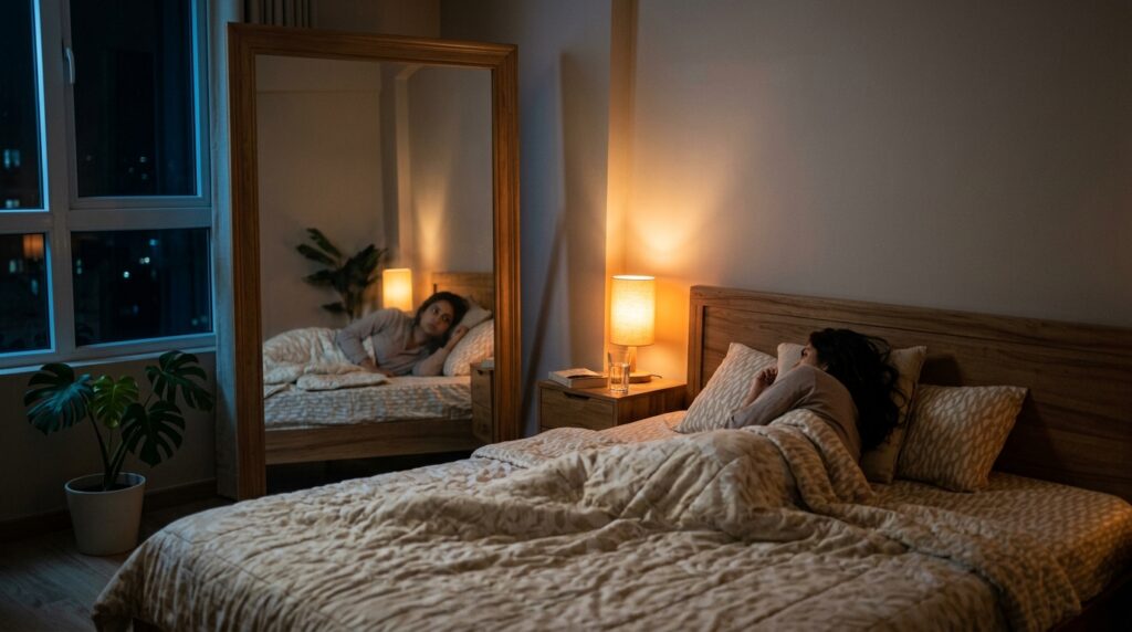 mirror facing bed vastu problem